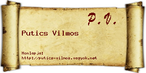 Putics Vilmos névjegykártya
